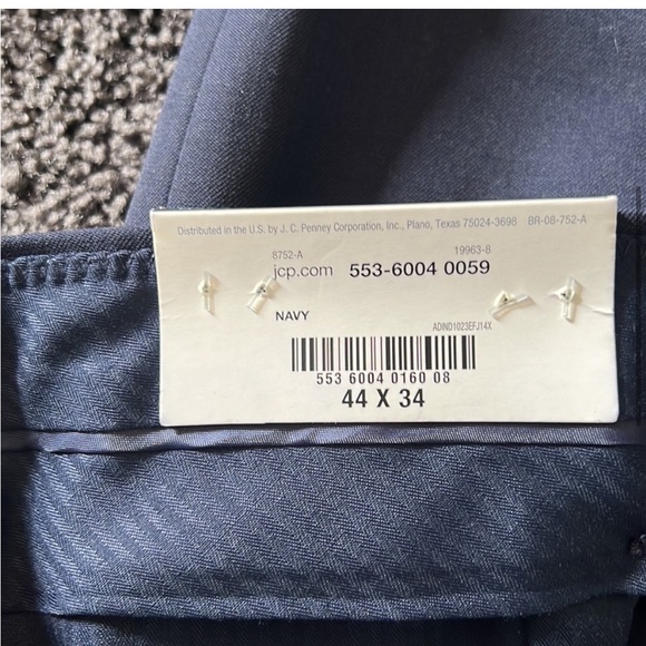 Men's Big & Tall Dress Slacks Navy Blue 44 x 34 - Picture 4 of 8